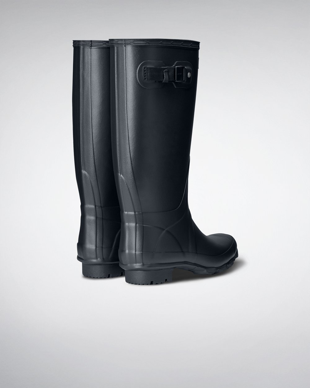 Womens Wide Fit Rain Boots - Hunter Huntress Leg (49FMLHSNU) - Navy